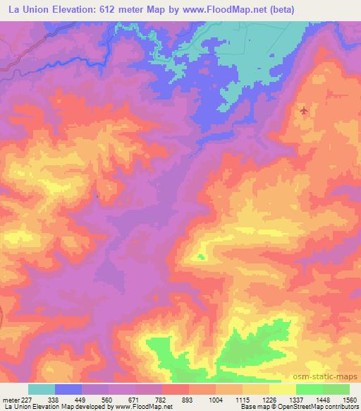 La Union,Honduras Elevation Map