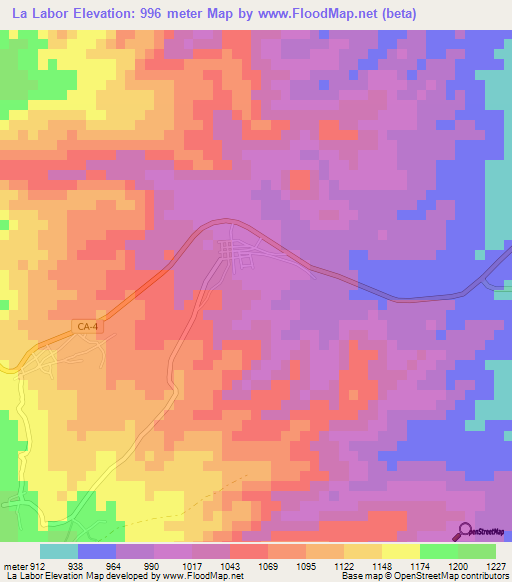La Labor,Honduras Elevation Map