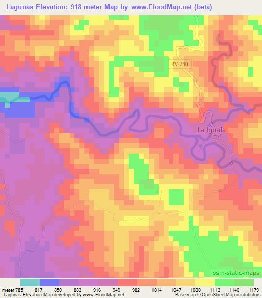 Lagunas,Honduras Elevation Map