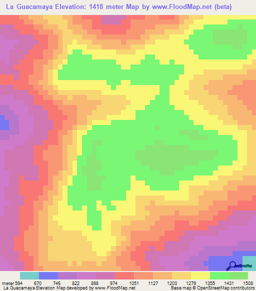 La Guacamaya,Honduras Elevation Map