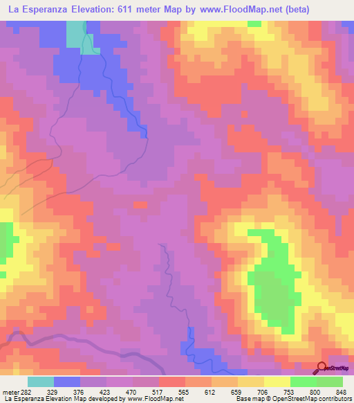 La Esperanza,Honduras Elevation Map