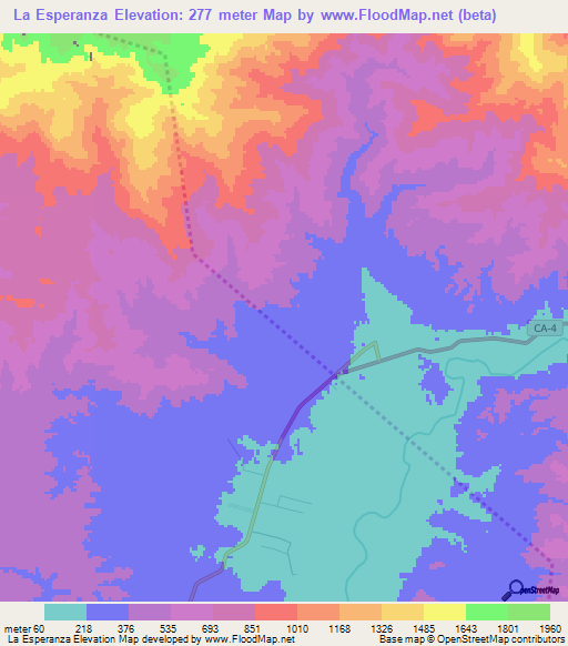 La Esperanza,Honduras Elevation Map