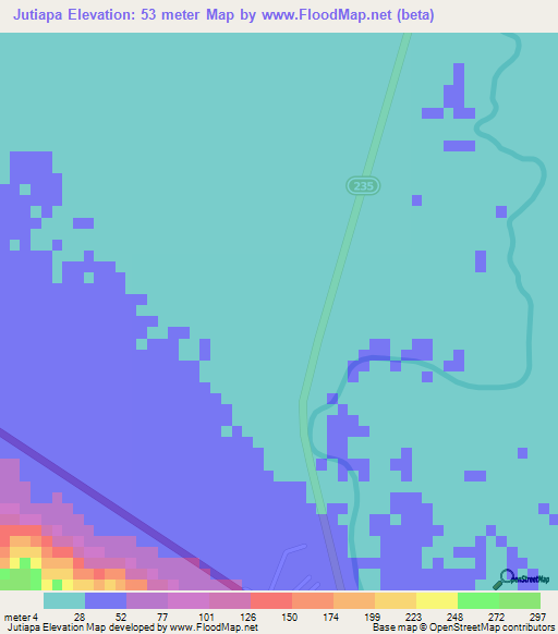 Jutiapa,Honduras Elevation Map