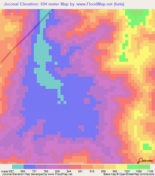 Joconal,Honduras Elevation Map
