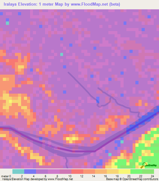 Iralaya,Honduras Elevation Map