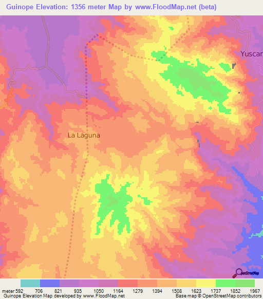 Guinope,Honduras Elevation Map