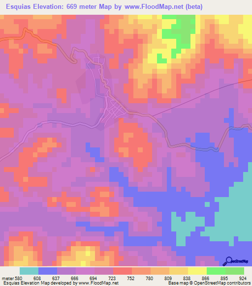 Esquias,Honduras Elevation Map
