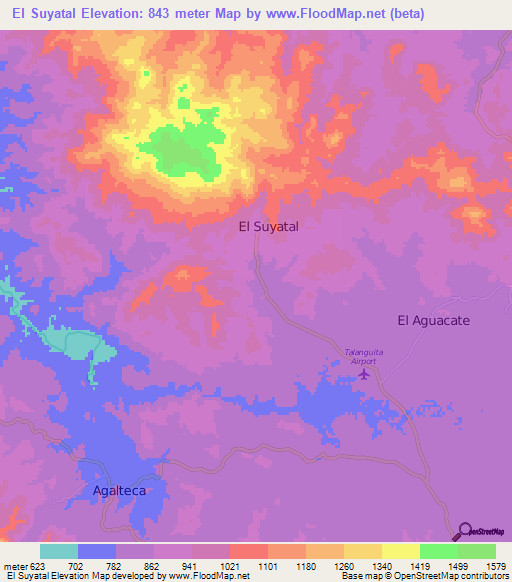 El Suyatal,Honduras Elevation Map