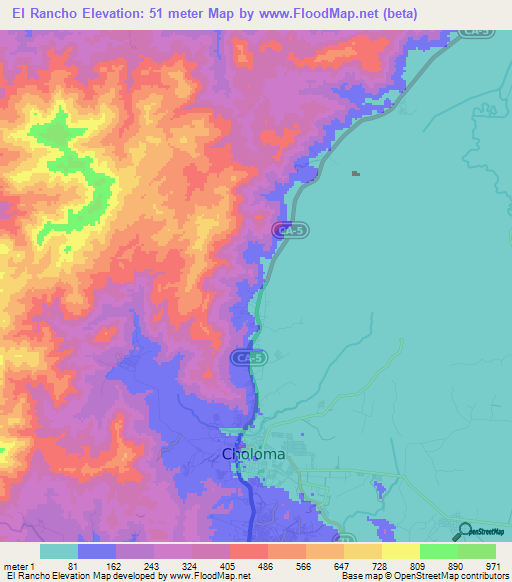 El Rancho,Honduras Elevation Map