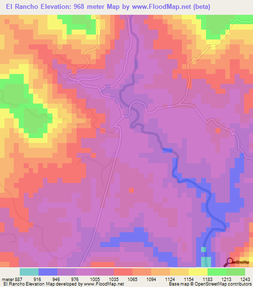 El Rancho,Honduras Elevation Map