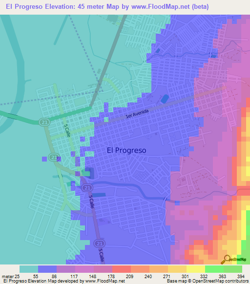 Elevation of El Progreso,Honduras Elevation Map, Topography, Contour