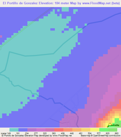 El Portillo de Gonzalez,Honduras Elevation Map