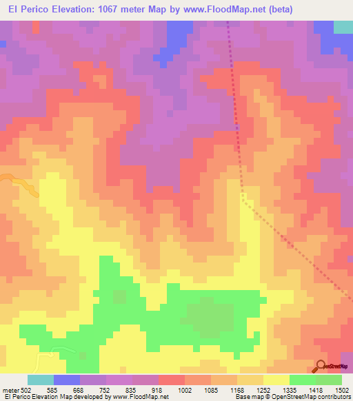 El Perico,Honduras Elevation Map