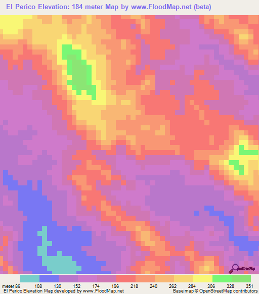 El Perico,Honduras Elevation Map