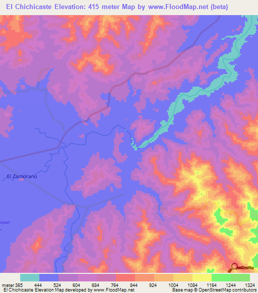 El Chichicaste,Honduras Elevation Map