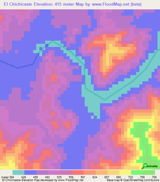 El Chichicaste,Honduras Elevation Map