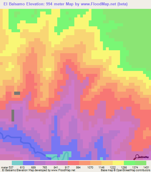 El Balsamo,Honduras Elevation Map