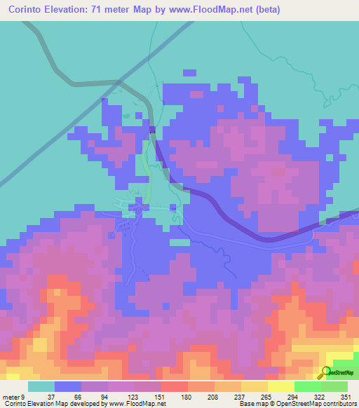 Corinto,Honduras Elevation Map