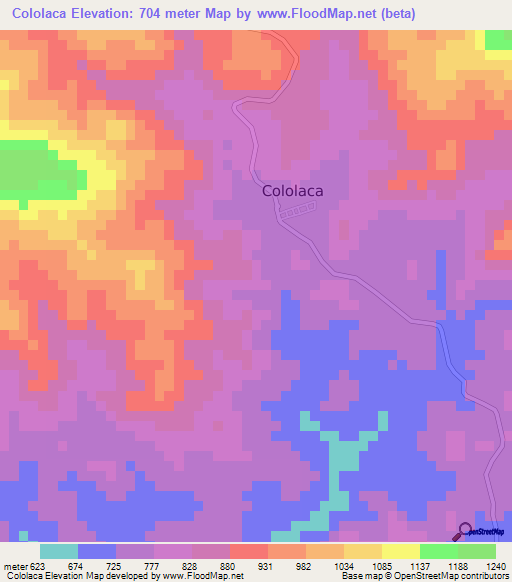 Cololaca,Honduras Elevation Map