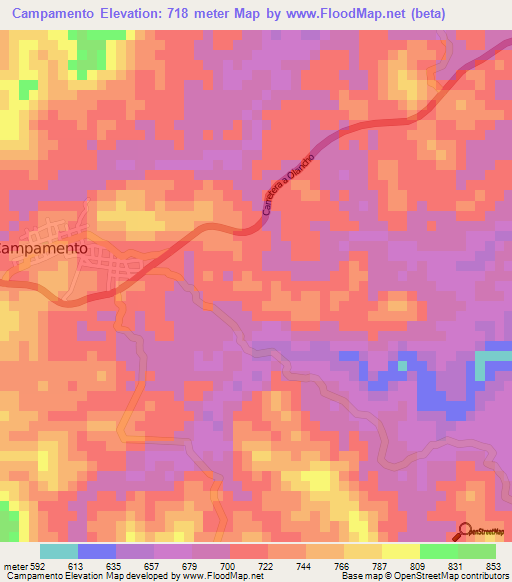 Campamento,Honduras Elevation Map