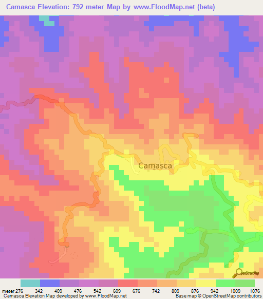 Camasca,Honduras Elevation Map