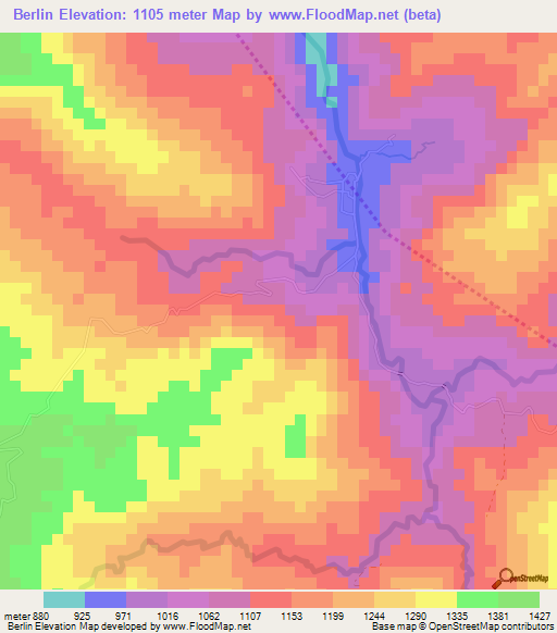Berlin,Honduras Elevation Map