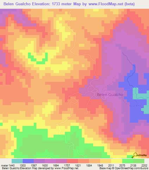Belen Gualcho,Honduras Elevation Map