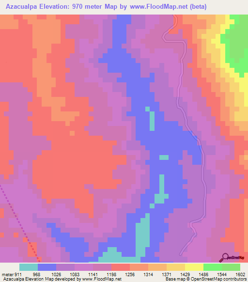 Azacualpa,Honduras Elevation Map