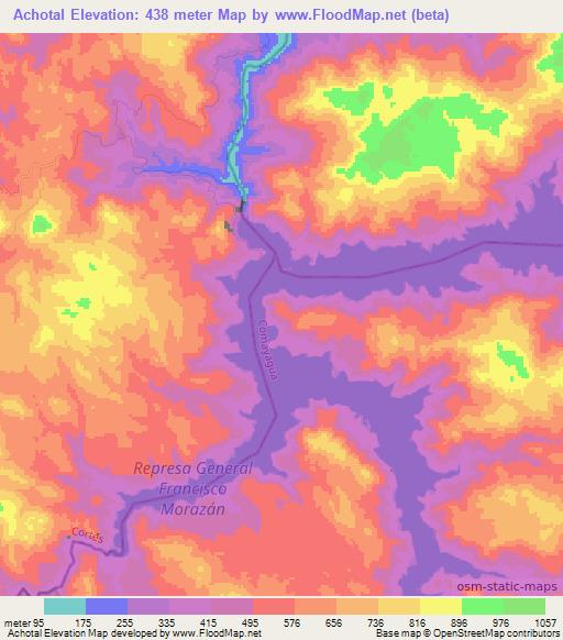 Achotal,Honduras Elevation Map