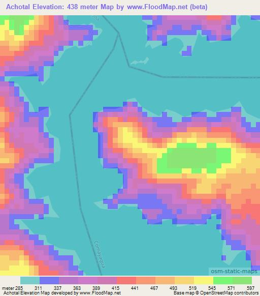 Achotal,Honduras Elevation Map