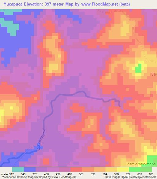 Yucapuca,Nicaragua Elevation Map