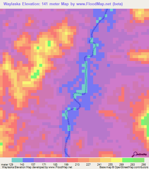 Waylaska,Nicaragua Elevation Map