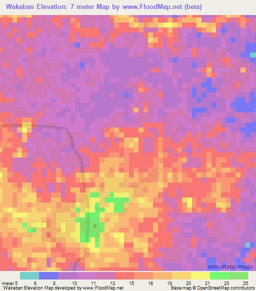 Wakaban,Nicaragua Elevation Map