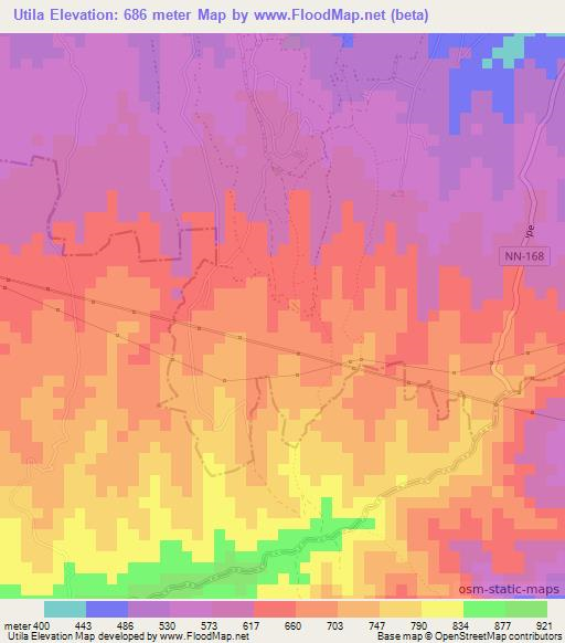 Utila,Nicaragua Elevation Map