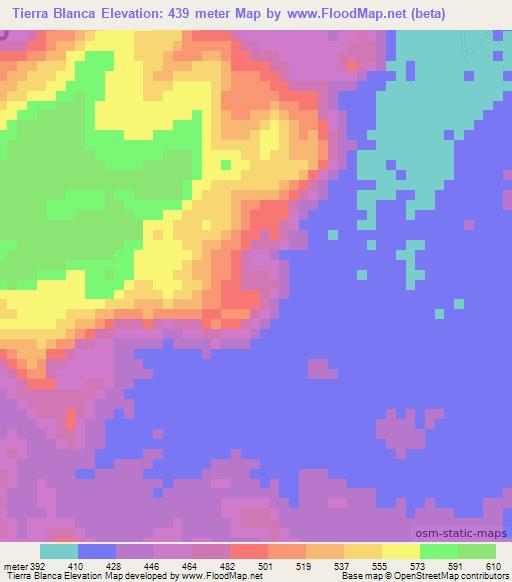 Tierra Blanca,Nicaragua Elevation Map