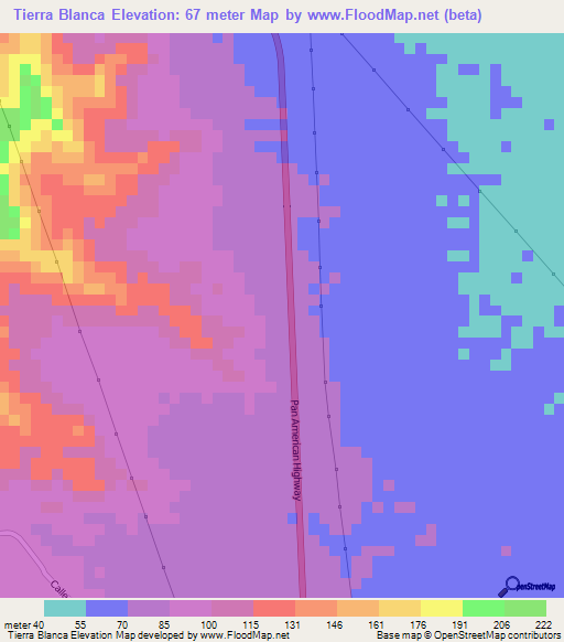 Tierra Blanca,Nicaragua Elevation Map