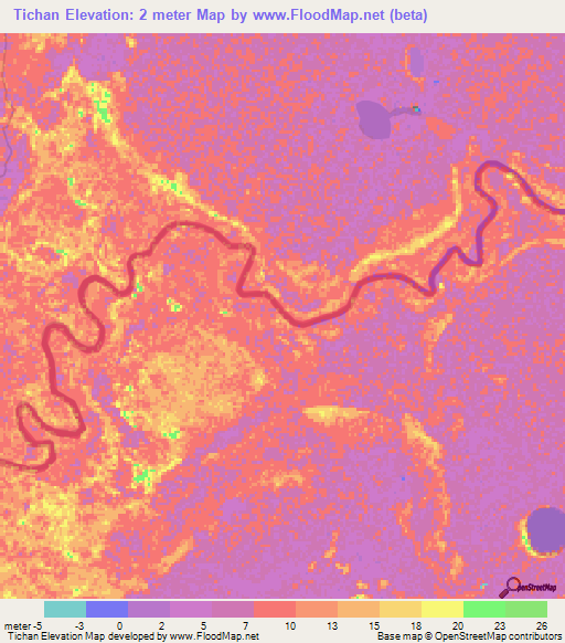 Tichan,Nicaragua Elevation Map