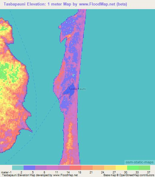 Tasbapauni,Nicaragua Elevation Map