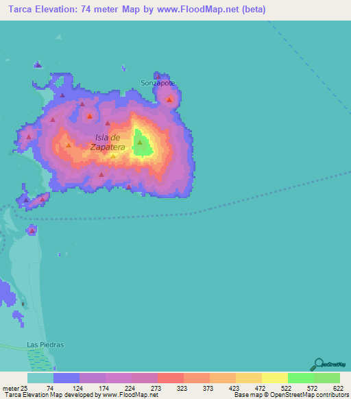 Tarca,Nicaragua Elevation Map