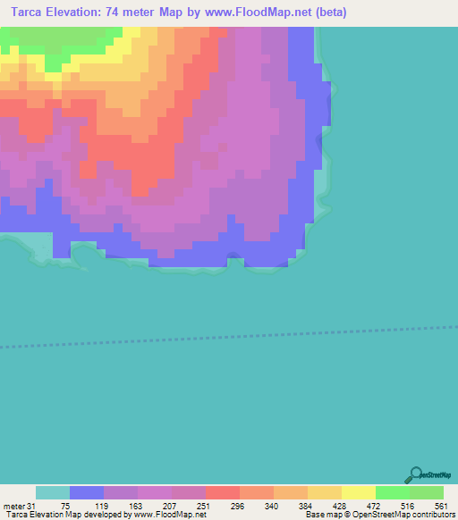 Tarca,Nicaragua Elevation Map