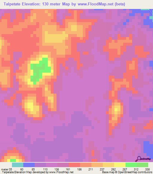 Talpetate,Nicaragua Elevation Map