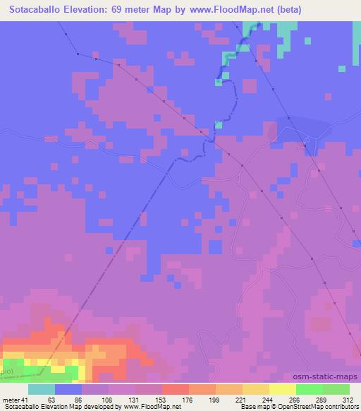 Sotacaballo,Nicaragua Elevation Map