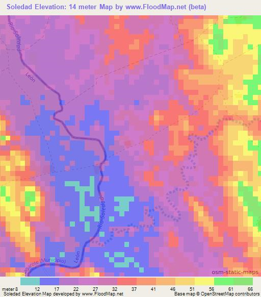 Soledad,Nicaragua Elevation Map