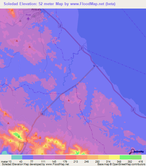 Soledad,Nicaragua Elevation Map