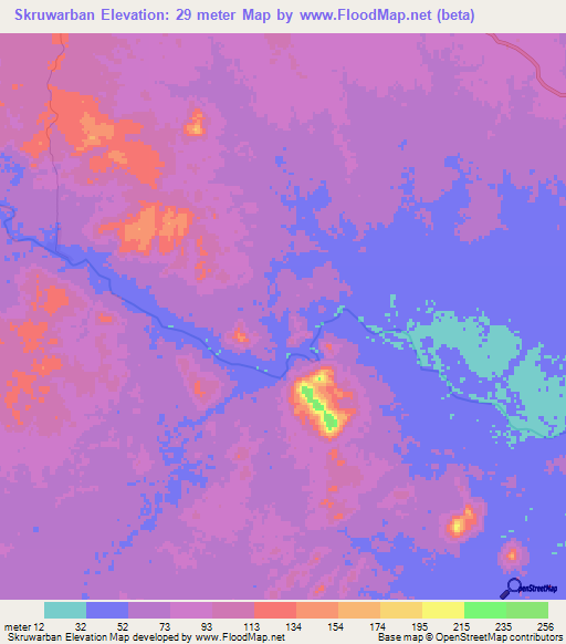 Skruwarban,Nicaragua Elevation Map