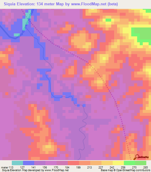 Siquia,Nicaragua Elevation Map