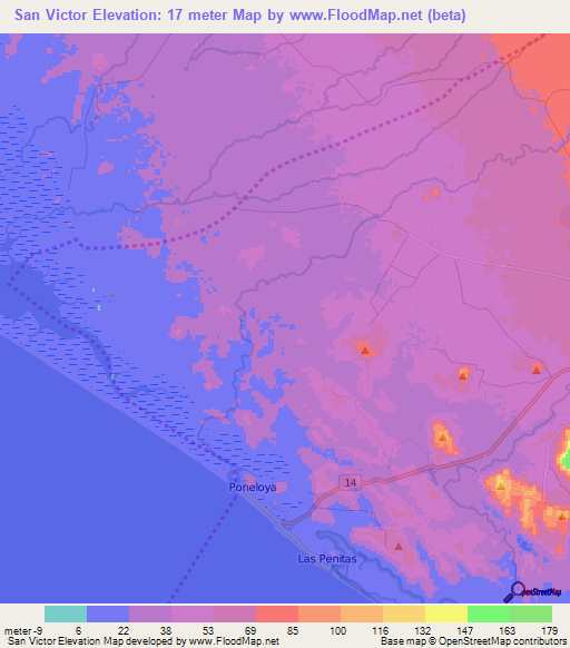San Victor,Nicaragua Elevation Map