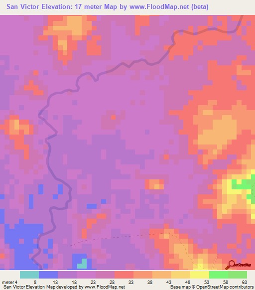 San Victor,Nicaragua Elevation Map