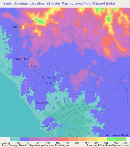 Santo Domingo,Nicaragua Elevation Map