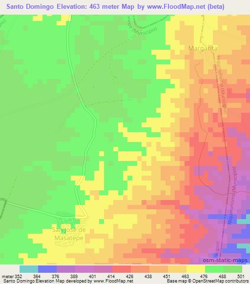 Santo Domingo,Nicaragua Elevation Map